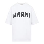 Marni Bomull T-shirt Lily White White, Dam