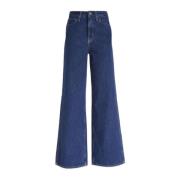 Calvin Klein Wide Leg Jeans - Archive Blue Rinse Blue, Dam