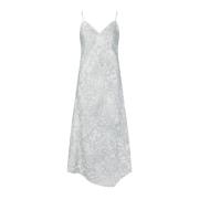 Calvin Klein Marmor Print Slip Klänning Gray, Dam