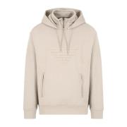 Emporio Armani Beige Sweatshirt med Maxi Logo och Huva Beige, Herr