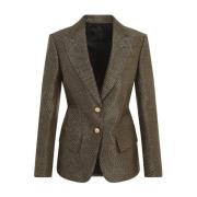 Tom Ford Olive Boucle Single Breasted Jacket Green, Dam