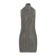 Tom Ford Metallic Olive Turtleneck Klänning Gray, Dam