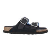 Birkenstock Navy Mocka Sandaler Kork Sula Blue, Herr