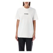 Jil Sander Logo T-shirt Procelain Aw24 White, Dam