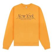 Sporty & Rich Faded Gold Navy Crewneck Sweatshirt Orange, Dam