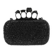 Alexander McQueen Svart Skull Clutch Väska Black, Dam