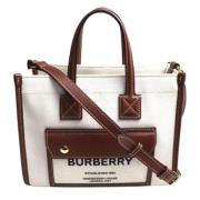 Burberry Vintage Pre-owned Tyg axelremsvskor White, Dam