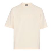 Jacquemus Avslappnad Bomull T-shirt Beige, Herr