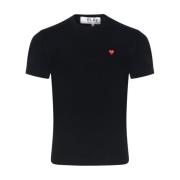 Comme des Garçons Play Svart bomulls-T-shirt med litet hjärta Black, H...