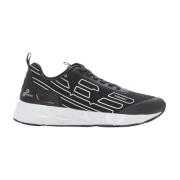 Emporio Armani EA7 Logo Sneakers med Kontrastdetaljer Black, Herr