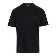 Giorgio Armani Bomull T-shirt med Logodetalj Black, Herr