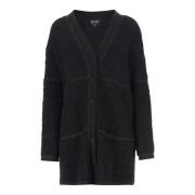 Giorgio Armani Ullblandad V-ringad Cardigan Svart Black, Dam