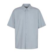 Lanvin Reefer-Style Randig Skjorta Blue, Herr