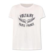 Zadig & Voltaire T-shirt `Walk` Beige, Dam