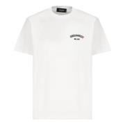 Dsquared2 Vit T-shirt med broderad logotyp White, Herr