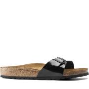 Birkenstock Madrid Birko-Flor Patent Sandaler Black, Dam