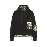 Dolce & Gabbana Svart Camouflage Hoodie med Oversized Passform Black, ...