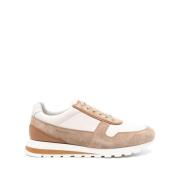 Brunello Cucinelli Ljus Beige Mocka Panel Sneakers Beige, Herr