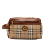 Burberry Vintage Pre-owned Tyg kuvertvskor Brown, Dam