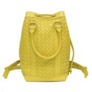 Bottega Veneta Vintage Pre-owned Tyg ryggsckar Yellow, Dam