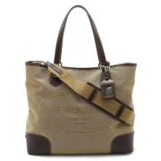 Prada Vintage Pre-owned Canvas prada-vskor Beige, Dam