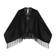 Burberry Ull Poncho Black, Dam