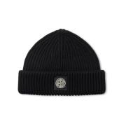 Stone Island Ull Beanie Kompass Mössa Black, Herr