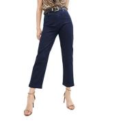 Love Moschino Klassiska Blå Denim Jeans med Vit Patch Blue, Dam