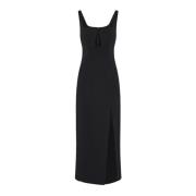 Misha Elegant Midi Klänning med Cut-Out Detaljer Black, Dam