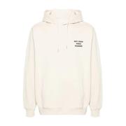 Drole de Monsieur Slogan Hoodie Beige Bomull Logo Beige, Herr