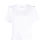 Isabel Marant Vit Veckdetalj T-shirt White, Dam