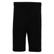 Issey Miyake Svarta Veckade Bermuda Shorts Black, Herr