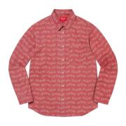 Supreme Röd Jacquard Denim Skjorta Begränsad Upplaga Red, Herr