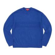 Supreme Begränsad upplaga Tonal Paneled Sweater Blue, Herr