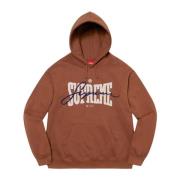 Supreme Broderad Chenille Hoodie Brun Brown, Herr