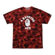 A Bathing APE Röd Camo College Tee Limited Edition Red, Herr