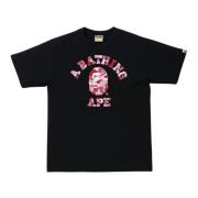 A Bathing APE ABC Camo College Tee Svart/Rosa Black, Herr