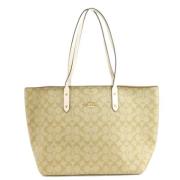 Coach Pre-owned Pre-owned Tyg axelremsvskor Beige, Dam