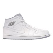 Nike Vit Varg Grå Air Jordan 1 Mid White, Herr