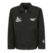 Carhartt Wip Broderad Dragkedja Jacka Black, Herr