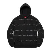 Supreme Begränsad Upplaga Script Stripe Hoodie Svart Black, Herr