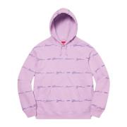 Supreme Script Stripe Hoodie Ljus Lila Purple, Herr