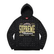 Supreme Begränsad Upplaga Rhinestone Hoodie Svart Black, Herr