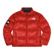 Supreme Röd Faux Fur Nuptse Jacka Begränsad Upplaga Red, Herr