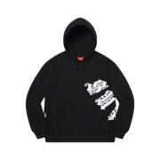 Supreme Begränsad Upplaga Old English Wrap Hoodie Black, Herr