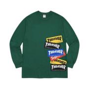 Supreme Begränsad upplaga Multi Logo Långärmad T-shirt Green, Herr