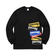 Supreme Begränsad upplaga Multi Logo Långärmad T-shirt Black, Herr