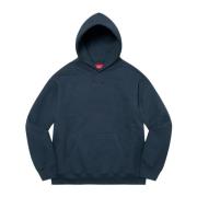 Supreme Begränsad upplaga Satin Appliqué Hoodie Navy Blue, Herr