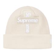 Supreme Begränsad upplaga Cross Box Logo Beanie Beige, Unisex