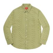 Supreme Begränsad Upplaga Jacquard Logos Denim Skjorta Green, Herr